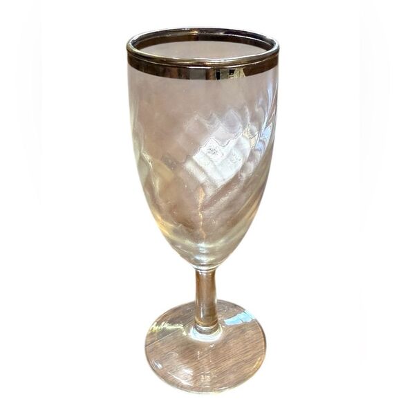 Vintage Silver-rimmed Champagne Flutes Mid-Century Modern Hollywood Regency 7 - Picture 2 of 13